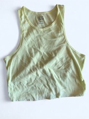 BDG Lime semi sheer Crop Tank Top